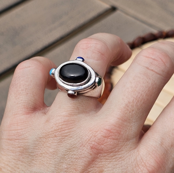 925 sterling & stone ring - Picture 10 of 11